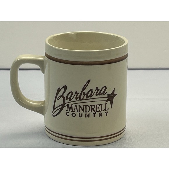 The Unbranded Brand Other - Vintage Barbara Mandrell Country Coffee Mug Cup Cream Brown Stoneware Crazing